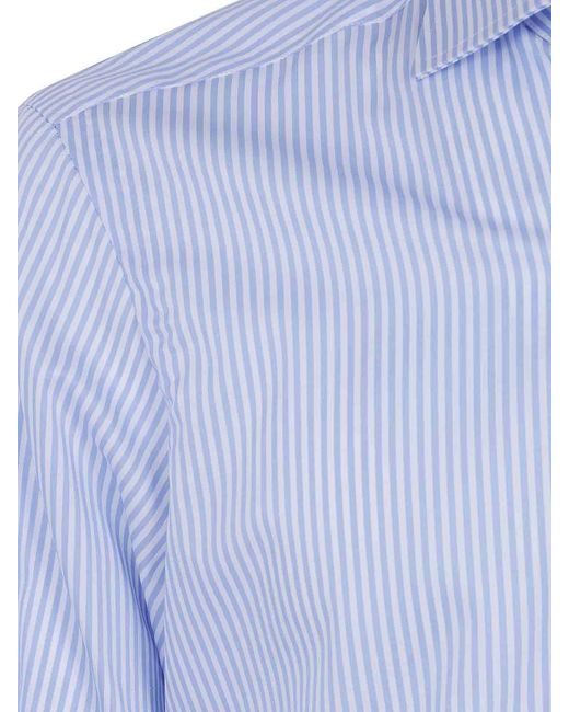 Barba Napoli Blue Classic Stripes Shirt for men
