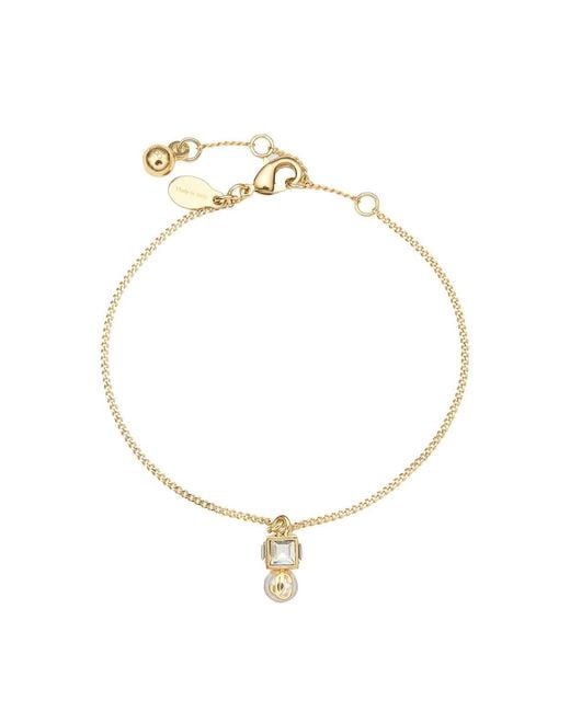 Jimmy Choo Metallic Jc Pearl Cube Bracelet