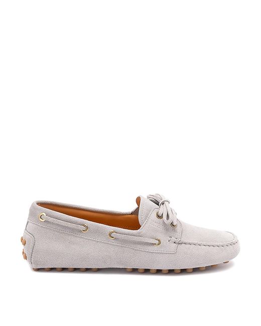 Tod's White Boat Gommino Loafers