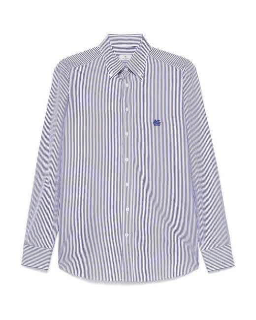 Etro Purple Shirt Roma Logo Bd for men