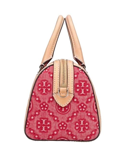 Tory Burch Pink T Monogram Petite Barrel Handbag