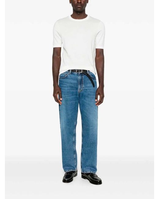 Malo White Cotton Round Neck for men