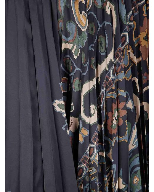 Sacai Black Floral Print Skirt