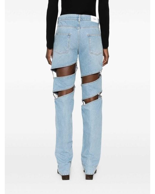 Coperni Blue Jeans With Cut-Out Detail