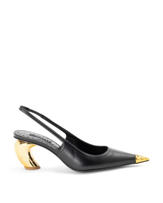 Roberto Cavalli Black Leather Plateau