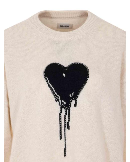 Zadig & Voltaire White Markuz Aero Heart Sweater