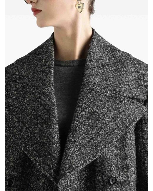 Dolce & Gabbana Black Double-Breasted Pinstriped Jacket