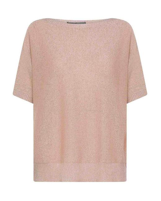 D. EXTERIOR Pink Boat Neck Sweater