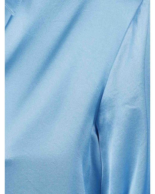 Her. Blue Silk Blend Shirt