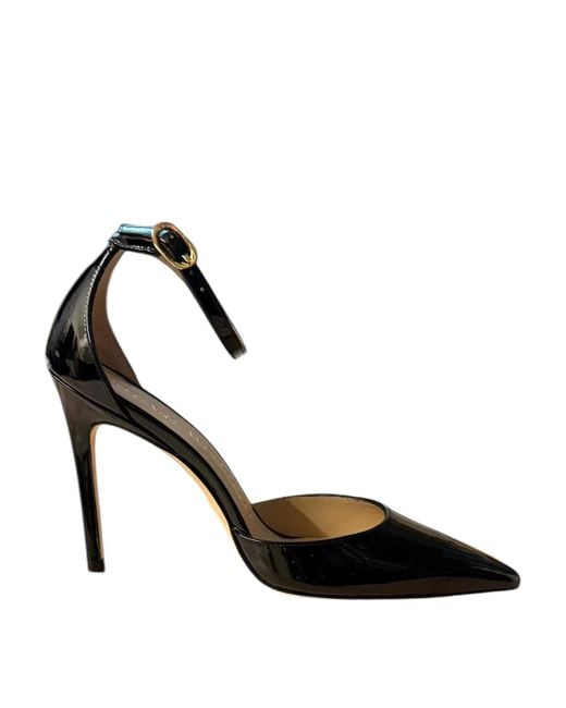 Stuart Weitzman Black Stuart 100 Strap Pump Dcollet Nero