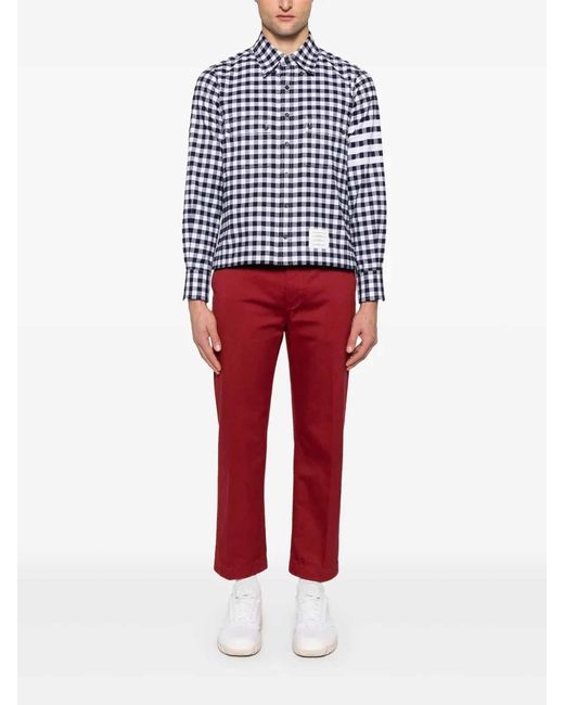 Thom Browne Blue Utility Shirt With Patch Pocket for men