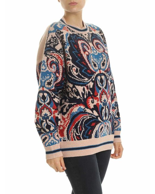 See By Chloé Gray Paisley Jacquard Crewneck Jumper