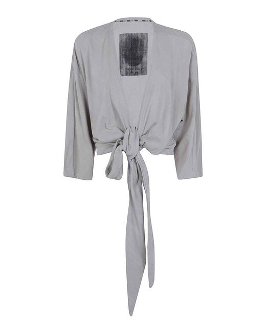 Ziggy Chen Gray Collarless Jersey T-Shirt