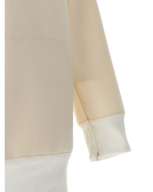 Sacai White Suiting Bonding Mix Dress