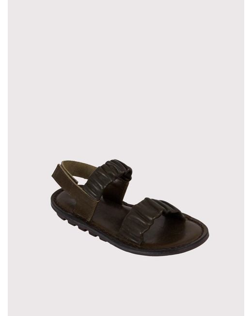 Trippen White Open Sandal With Ruffled Buckles