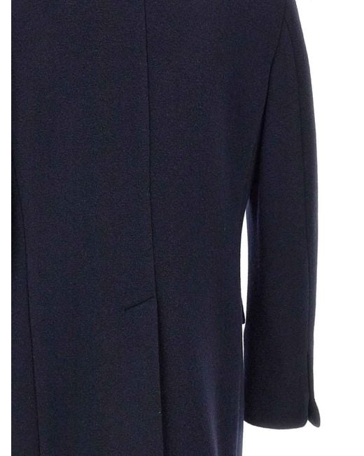 Fay Blue Breasted Coat Blu Denim for men