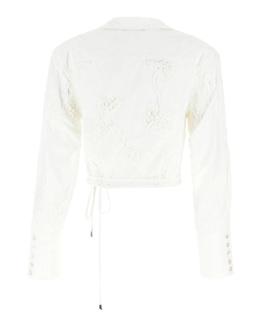 ROTATE BIRGER CHRISTENSEN White Wrap Cotton Shirt