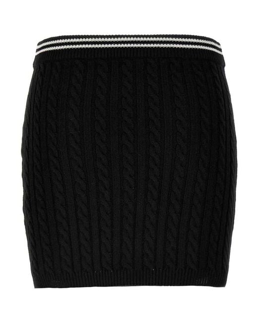 Alessandra Rich Black Braided Skirt