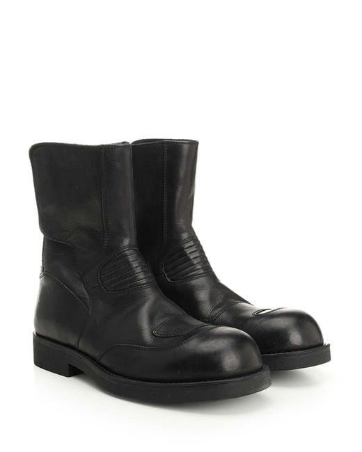 MM6 by Maison Margiela Leather Ankle Boots in Black for Men | Lyst