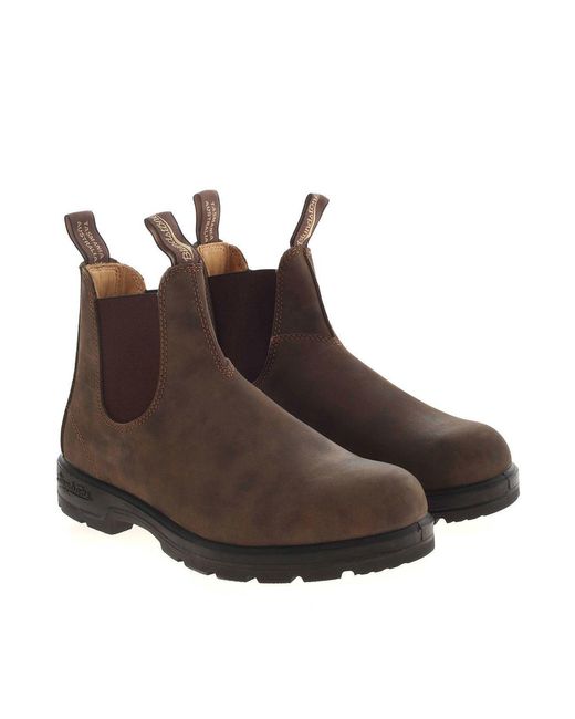 Blundstone Brown Chelsea Ankle Boots With Elasticated In for men