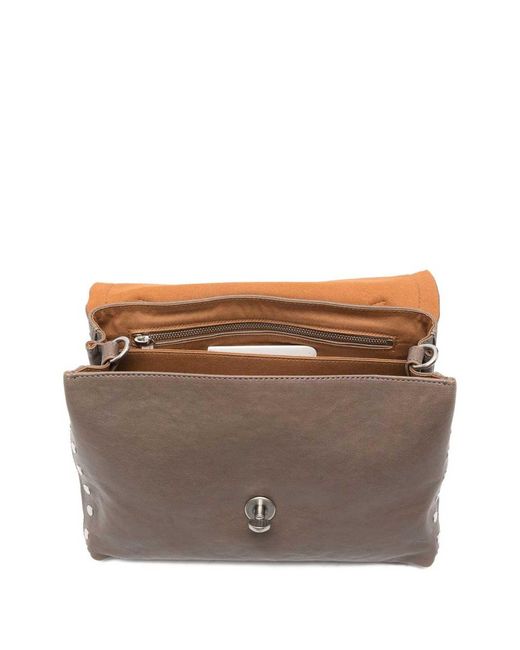 Zanellato Brown Postina Tabacco Baby Leather Handbag