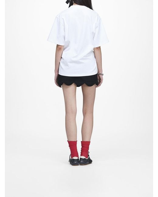 Marc Jacobs White Pop J Marc Logo Drape Boxy Tee