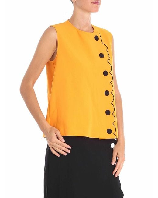 Vivetta Orange Quast Top With Embroidery