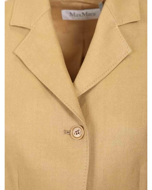 Max Mara Natural Linen Diagonal Crop Jacket