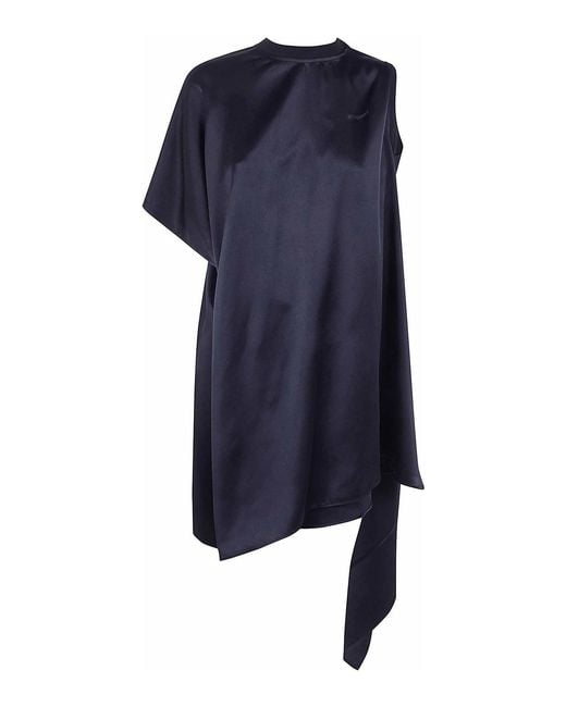 Coperni Blue Zero Waste Draped Dress