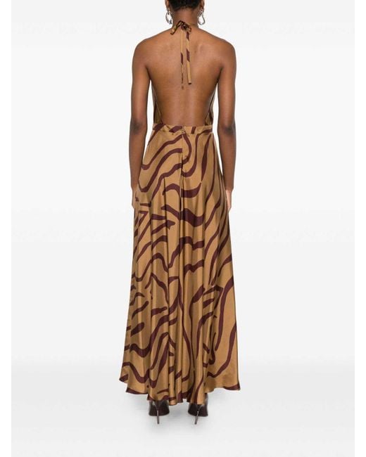 Raquel Diniz Natural Flowing Silk Maxi Dress
