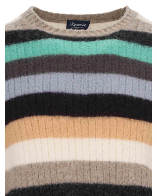 Drumohr Green Striped Shirt for men