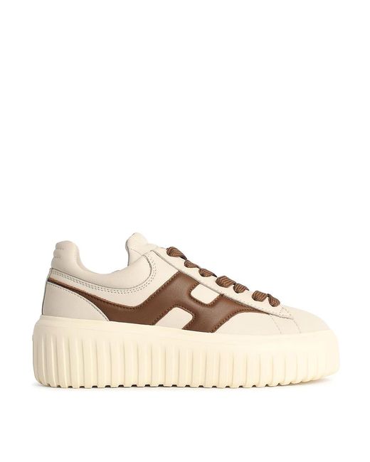 Hogan Natural H Stipes' Ivory Leather Sneakers