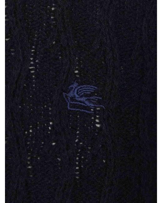 Etro Blue Cashmere Sweater for men