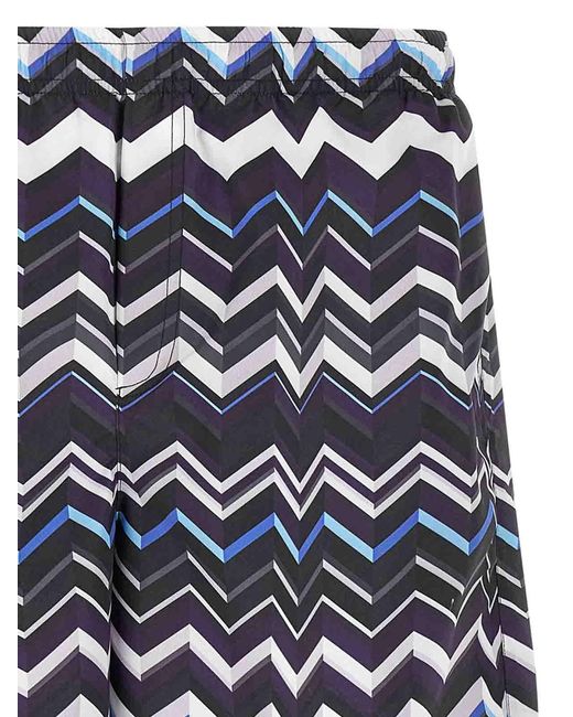 Missoni Blue Irregular Zig Zag Swimsuit for men