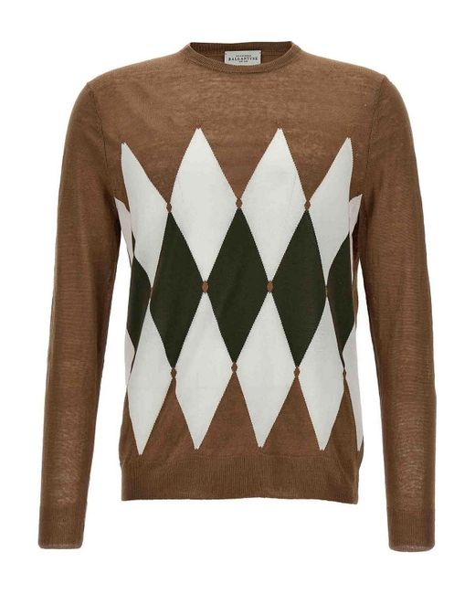 Ballantyne Green Argyle Sweater for men