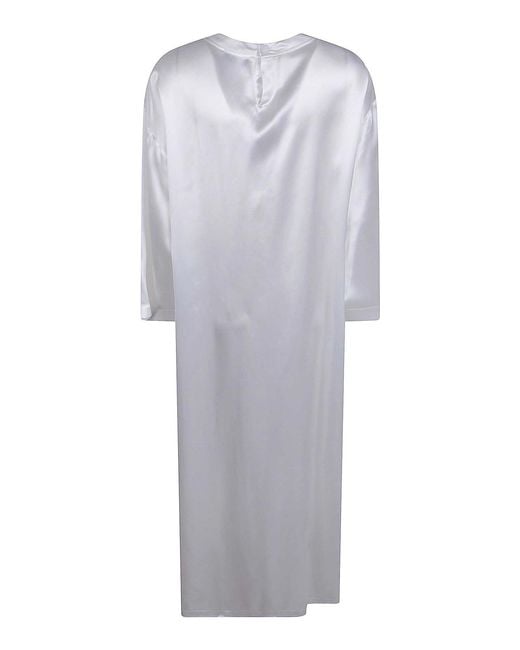 DARKPARK White Tara Satin Asymmetric Shirt