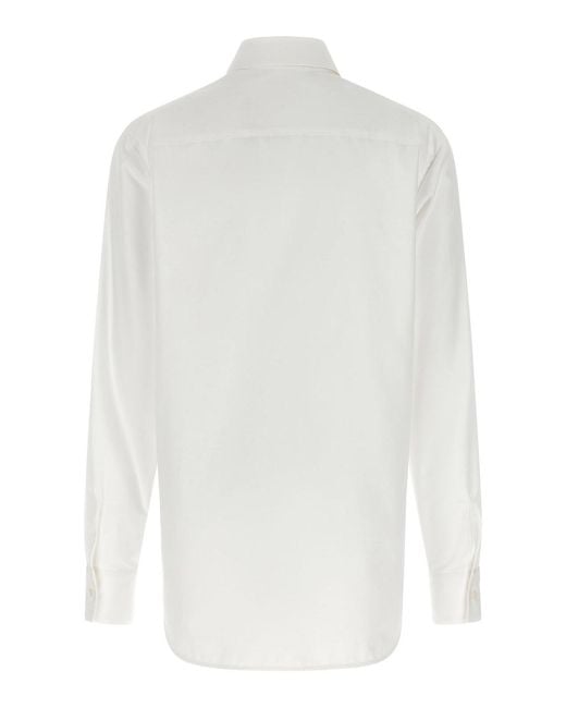 Ermanno Scervino White Embroidery Cotton Shirt