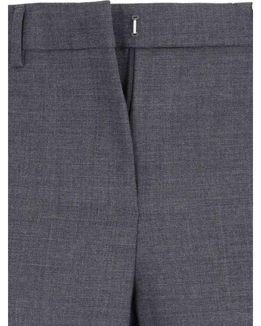 Incotex Gray Straight Wool Trousers