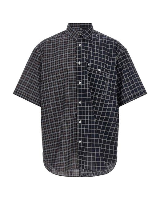Comme Des Garcons Hommes Plus Black Check Patterned Shirt for men