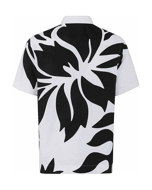 Sacai Black Floral Embroidered Shirt for men