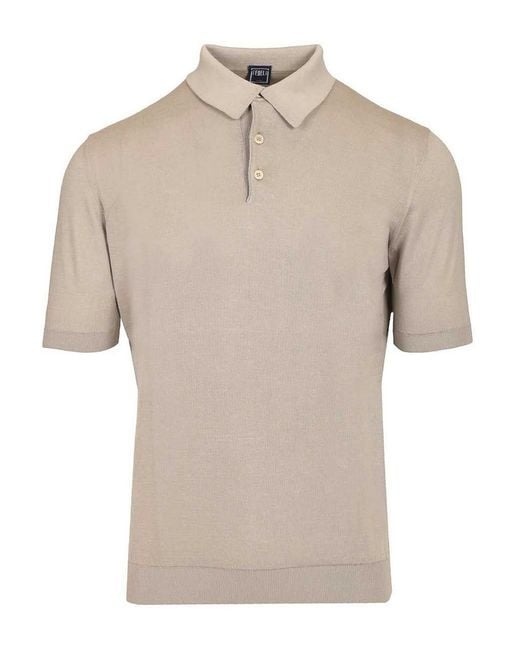 Fedeli Natural Short-Sleeved Polo Shirt for men