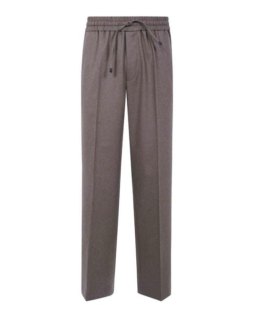 Drole de Monsieur Gray Elastic Waist Flannel Pants for men