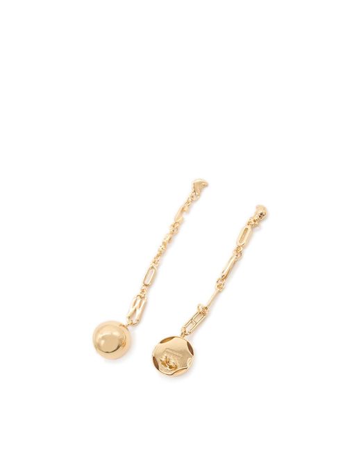 Moschino White Logo Earrings