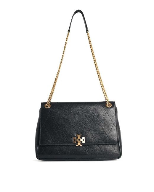 Tory Burch Black Medium Charlie Leather Shoulder Bag