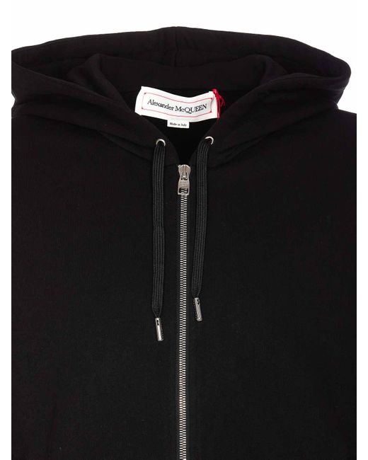 Alexander McQueen Black Charm Print Hooded Sweatshirt for men