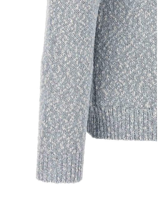 Zanone Gray Two-Tone Yarn Sweater for men