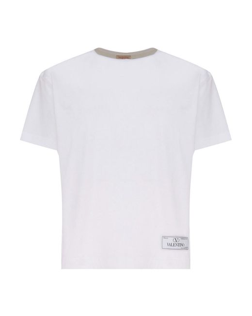 Valentino Garavani White Vlogo Cotton T-shirt for men