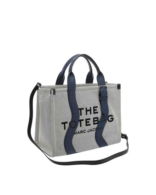 Marc Jacobs Blue The Wavy Canvas Medium Tote Bag
