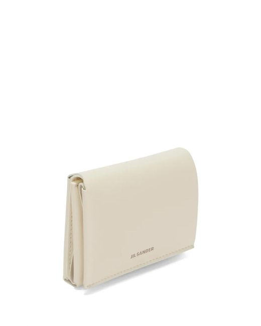 Jil Sander Natural Folded Leather Card Holder