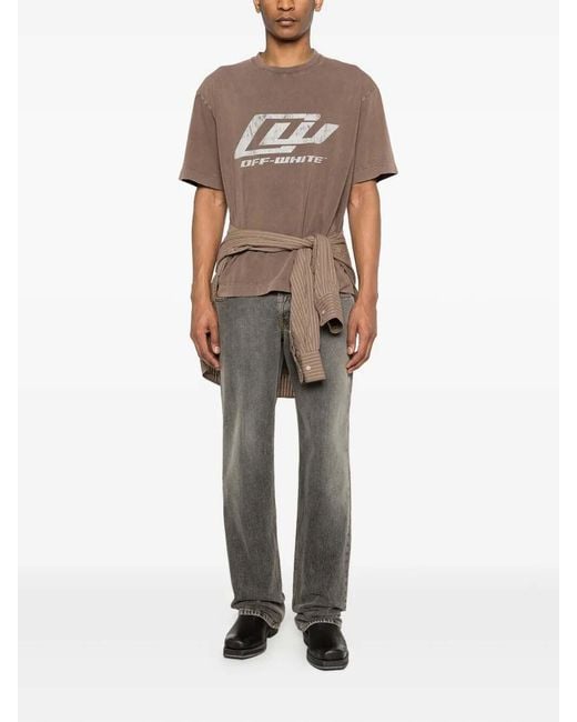 Off-White c/o Virgil Abloh Brown 'Owr Skate' Short Sleeve T-Shirt for men